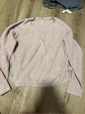Old Navy Girls Blush Pink Wrap Knit Sweater Size XL (14–16)